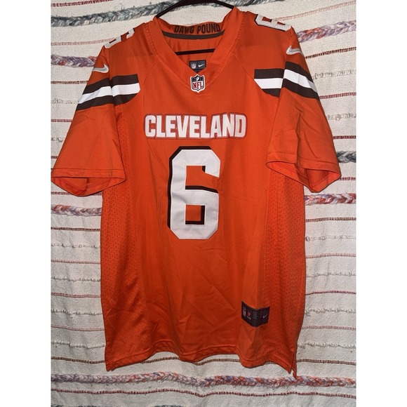 Cleveland Browns Nike NFL On Field Jersey Men's SM Orange Baker Mayfield #6 - Picture 2 of 11